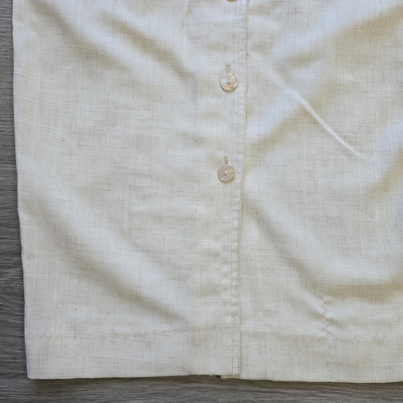 Vintage Algo Cream Midi Flax Blend Dress - Picture 6 of 12